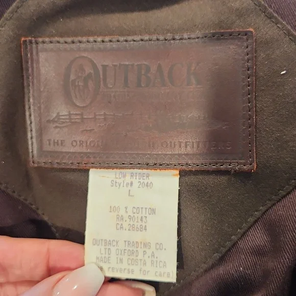 Jacket Winter Outback Trading Dark Brown Oilskin Duster Low Rider Men Western Lg - Picture 7 of 8